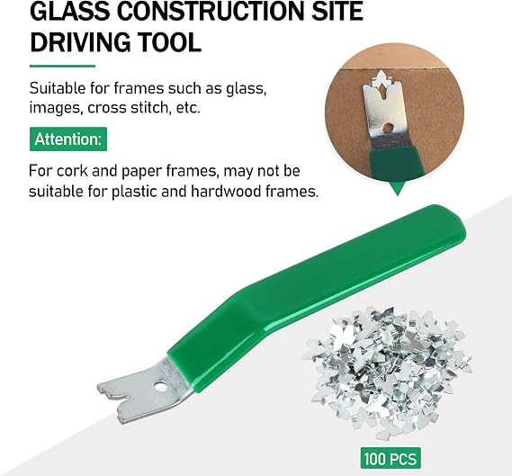 Glazier Frame Point Driver Tool | Glazing Push Point Driver Tool with 100 Push Points