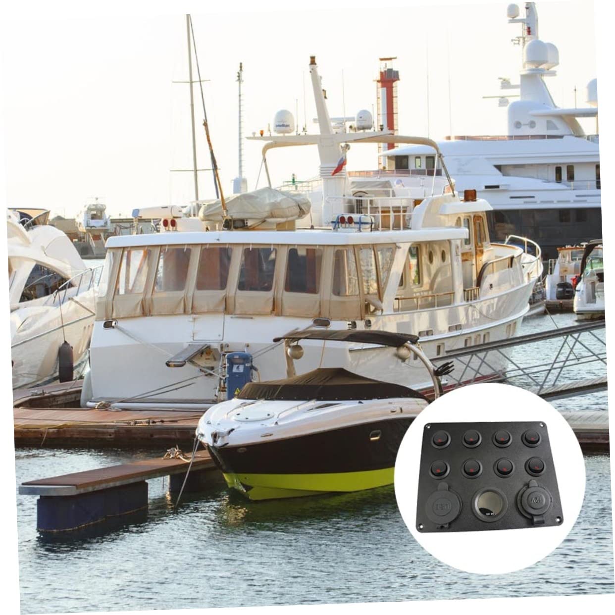 Alipis Gang Switch Panel with Dual USB Ports for Car Boat Rv and Camper Control Panel for Charging Devices and Managing Lights Easy Installation