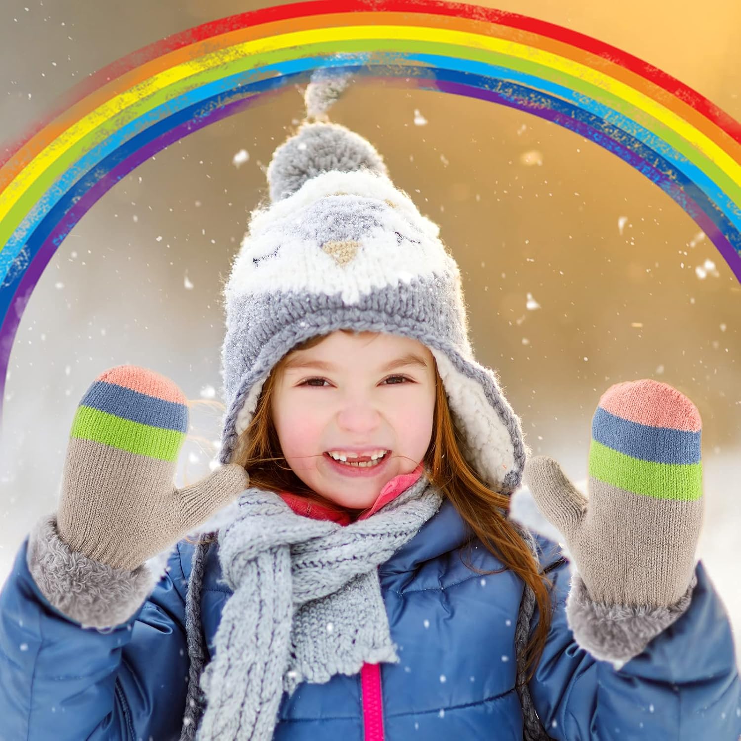 4 Pairs Kids Winter Mittens Gloves Warm Fleece Lining Mittens Wool Gloves Snow Gloves Knitted Mittens Toddler Mittens Pack for Boys Girls Baby Winter Cold Weather Gloves, 3 to 12 years at  Men’s Clothing store