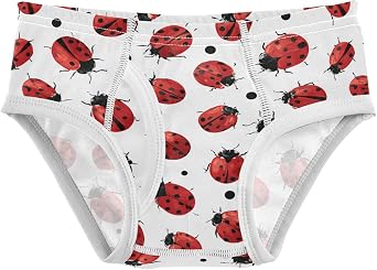 Wusikd Red Black Ladybugs Boys Underwear Cotton Boys Briefs Soft Toddler Underwear 2T