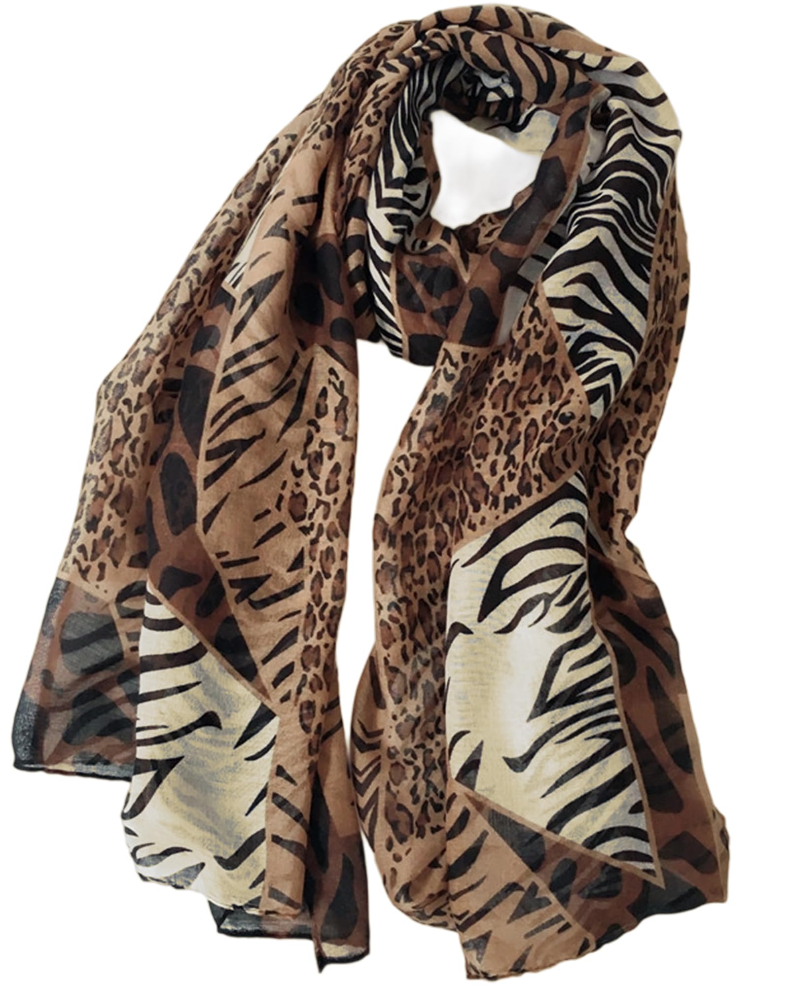 Women's Leopard Print Scarves Lady Lightweight Scarf Soft Sunscreen Shawls Vintage Wrap Shawl-picture-19