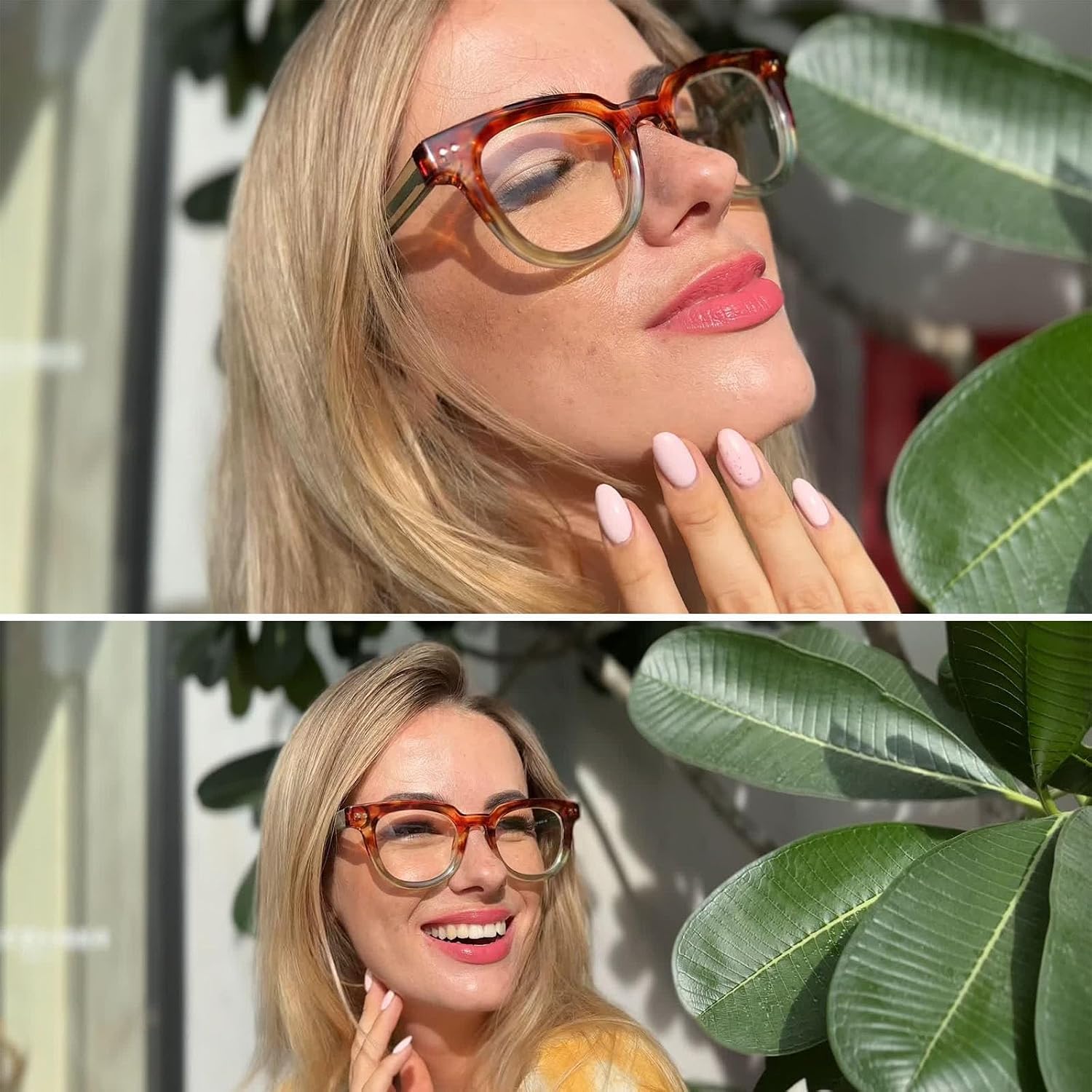 Trendy Premium Reading Glasses for Women Oprah Style Computer Readers Anti Blue Light with TR90 Unbreakable Frame