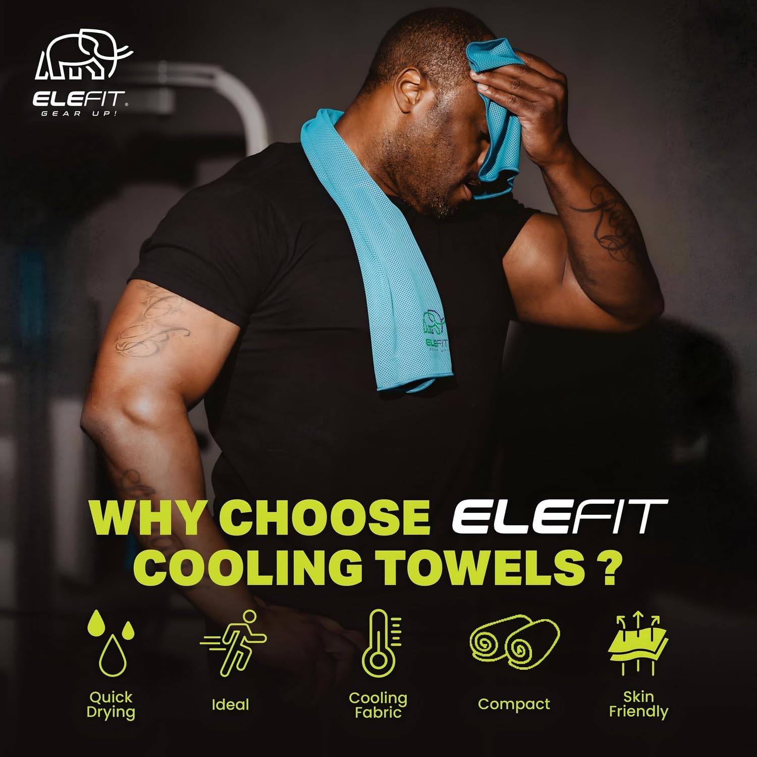 EleFit Cooling Towels, Set of 2, Mesh Sports Towels with Carrying Case, Orange and Maroon (Orange, Maroon) 2