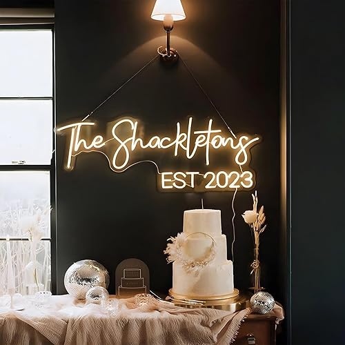 Miniatura 4 de Letrero de neón personalizado con nombre, letrero de neón LED grande personalizable para bodas, letrero de neón personalizado de 12 a 60 pulgadas,