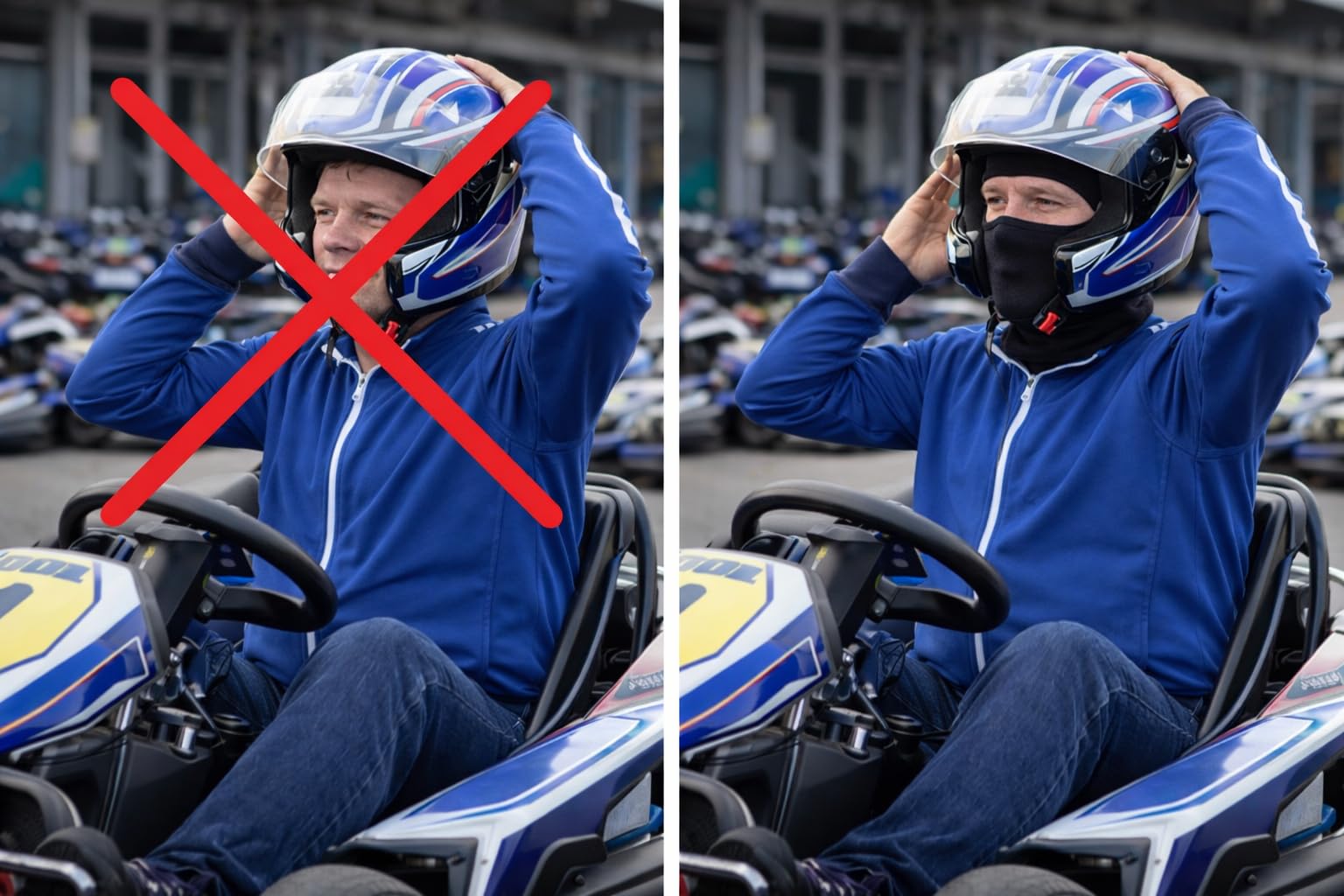 PAIF® Passamontagna Nero Unisex – Balaclava Elasticizzata 92% Poliestere 8% Spandex – Sottocasco Traspirante per Moto, Sci, Kart, Ciclismo – Protezione Vento e Comfort sotto Casco - 4