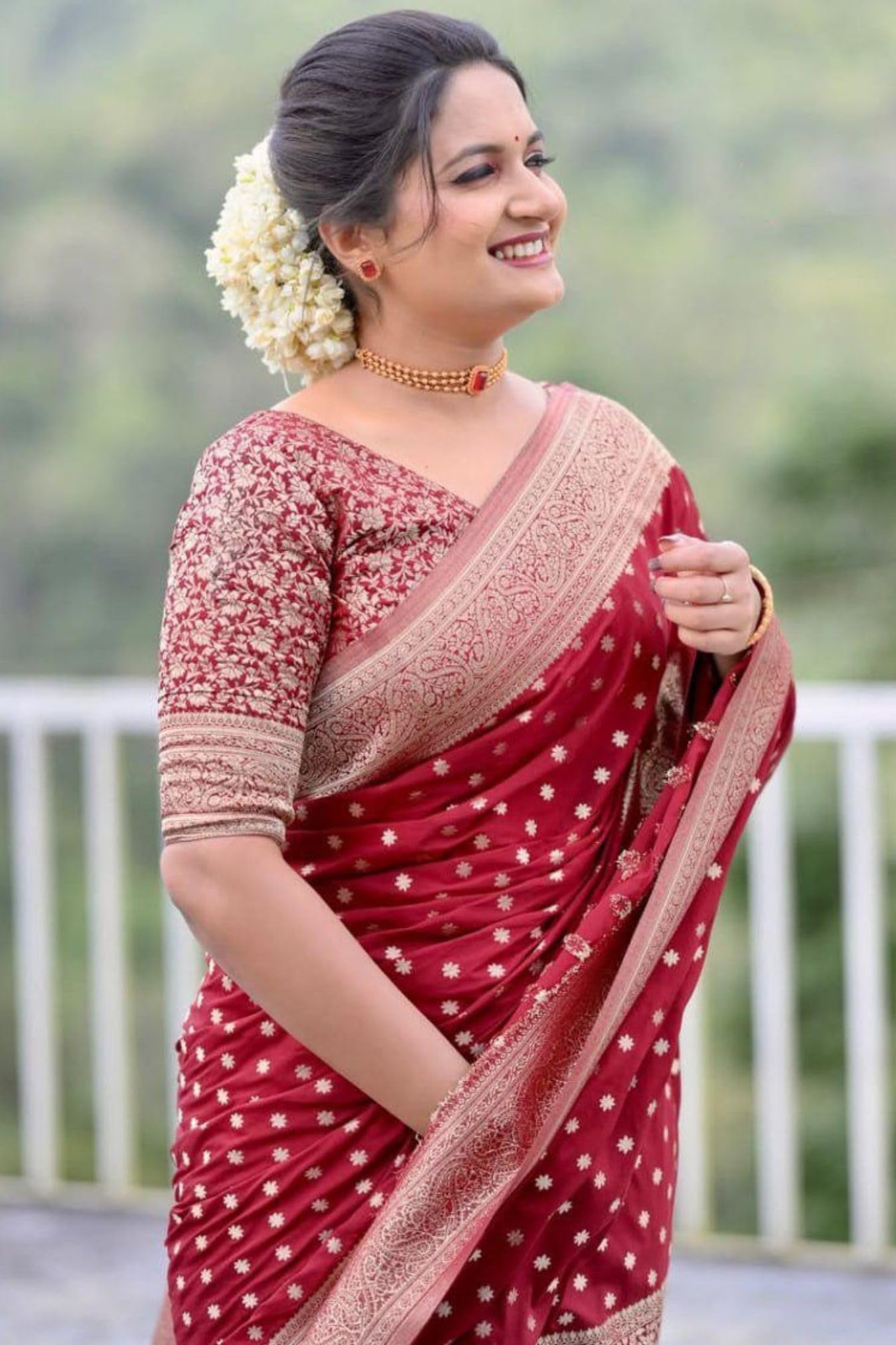 SGF11 Women's Kanjivaram Pure Soft Silk Saree With Blouse Piece (Maroon) product image 4