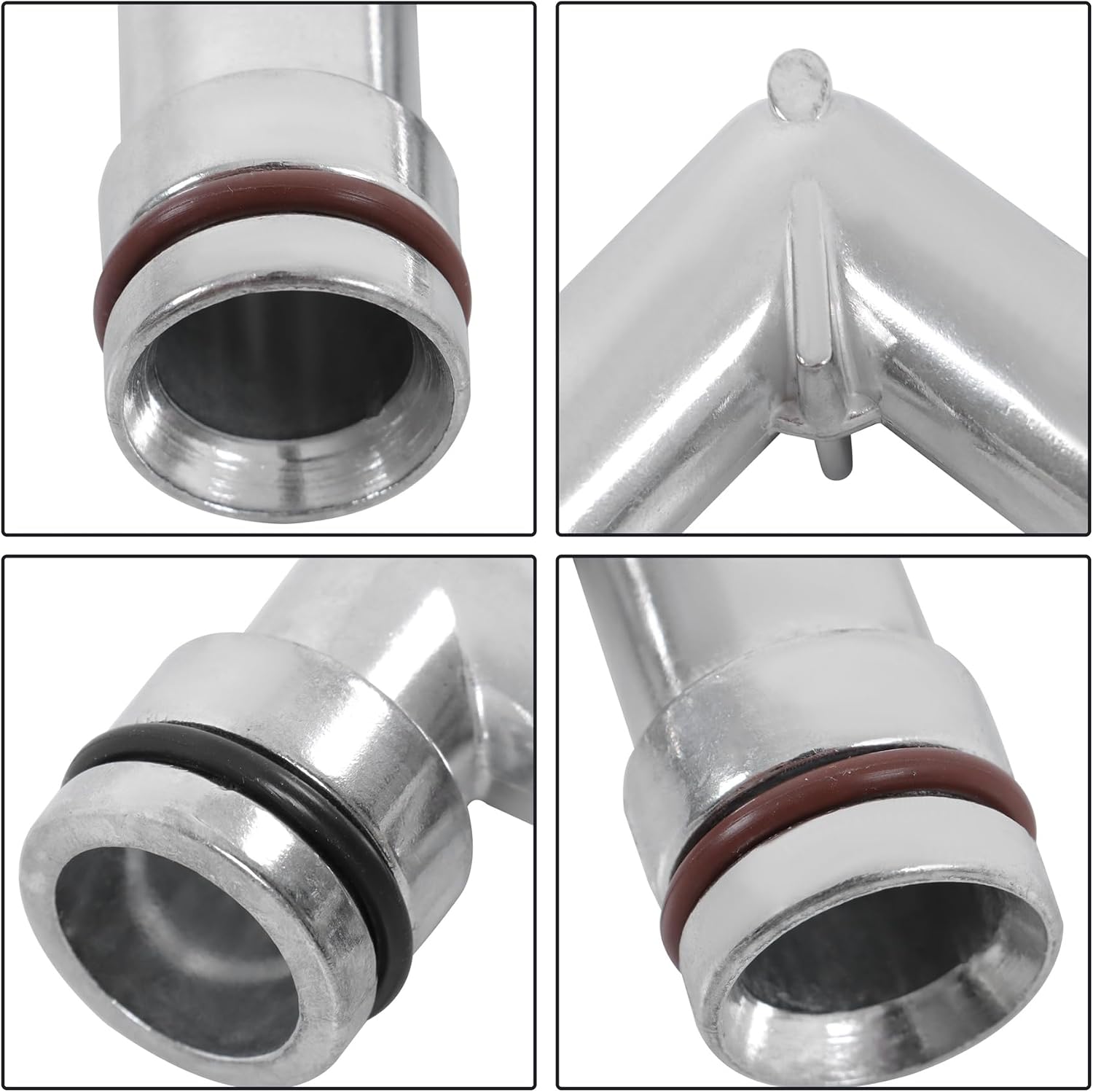 GXYWADY 1 Pair Aluminum Heater Hose Elbows Upper Lower Replacement for Chevy Pontiac Buick Oldsmobile 1995-2009 3.8L