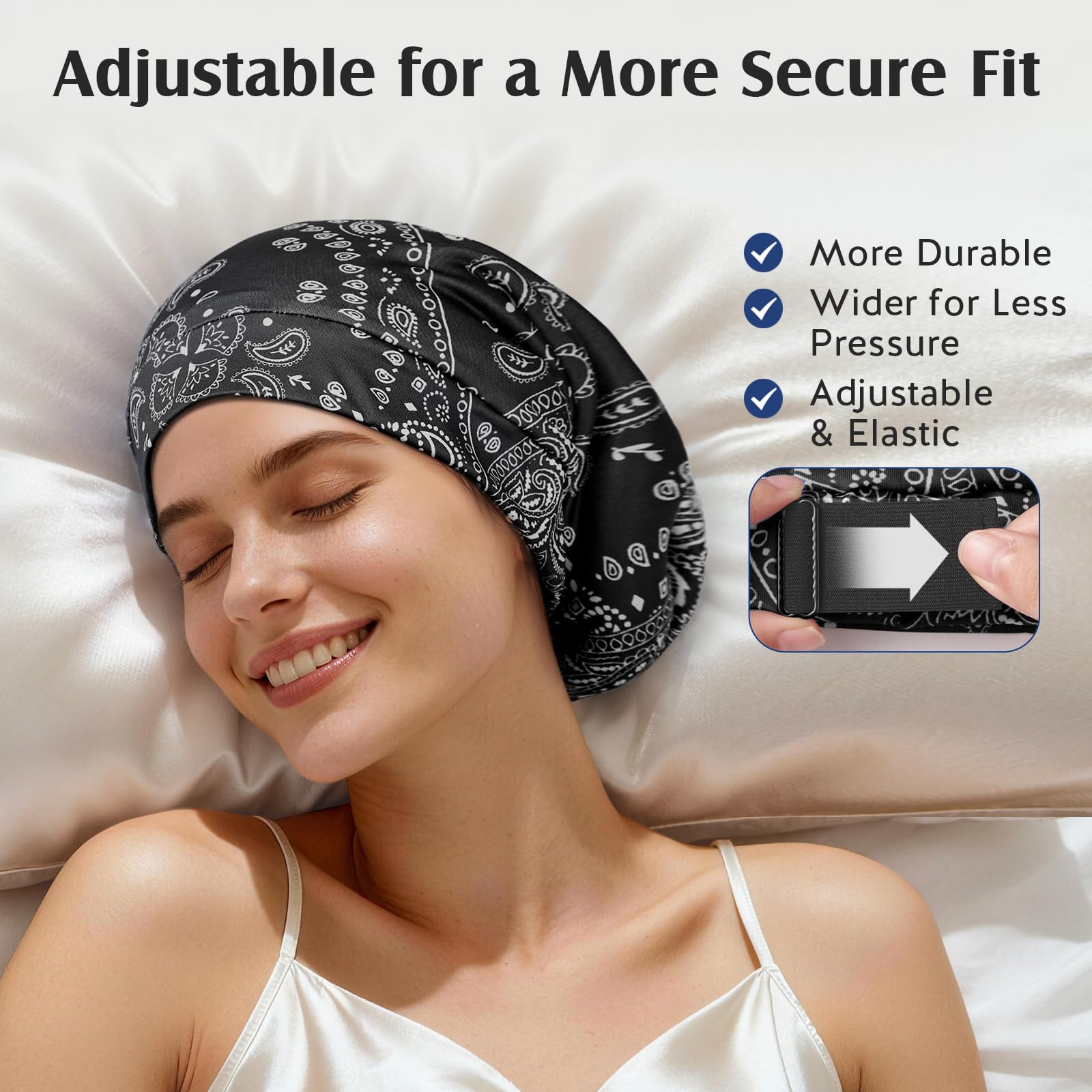 Amazon.com: YFONG Mulberry Silk Hair Bonnet for Sleeping  display picture 3
