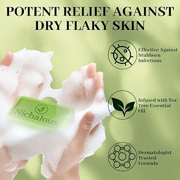 3PCS Tea Tree Soap, Tea Tree Relief Soap Bar, with Tea Tree Oil & Coconut Oil & Witch Hazel, Deep Pore Cleansing, Natural Herbal Soaps Bar for Feet & Body Care, Men & Women 3.5 oz