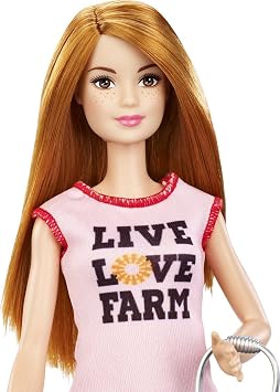 Barbie Chicken Farmer Doll, Red-Haired, and Playset with Henhouse, 3 Chickens, 2 Chicks and More, Career-Themed Toy for 3 to 7 Year Olds