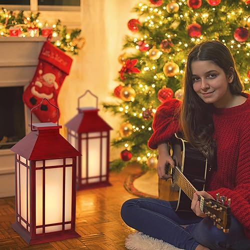 Miniatura 5 de Faroles decorativos para interiores, faroles decorativos con control remoto y temporizador, lámpara de viento de hierro de cera electrónica negra de