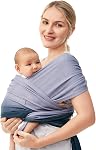 Momcozy Porte-bébé enveloppant, porte-bébé pour nourrissons jusqu'à 50 lb, porte-bébé ajustable pour adultes tailles XXS-XXL, facile à porter, porte-bébés ergonomiques, face avant/arrière, noir