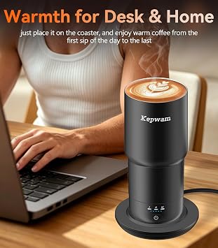 Kepwam Self-Heating Travel Mug T3,20oz Large Capacity Leak-Proof Heated Mug