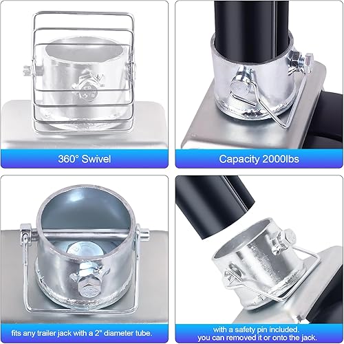 Miniatura 17 de Rueda de remolque con pasador, rueda doble de 6 pulgadas, capacidad de rueda de 2000 libras, se adapta a cualquier gato mejor suave piezas