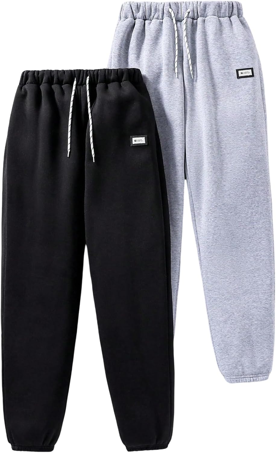 WDIRARA Boy's 2 Pack Sweatpants Elastic Waist Athletic Workout Active Jogger Pants