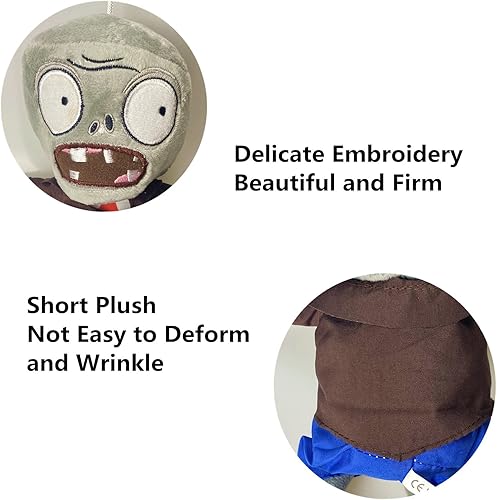 Miniatura 4 de 12 "1 PCS PVZ Planta y Zombies Felpa Brown Coat Juguetes PVZ Figuras 1 2 Muñeca Suave Relleno Normal Gris Zombies Nuevo