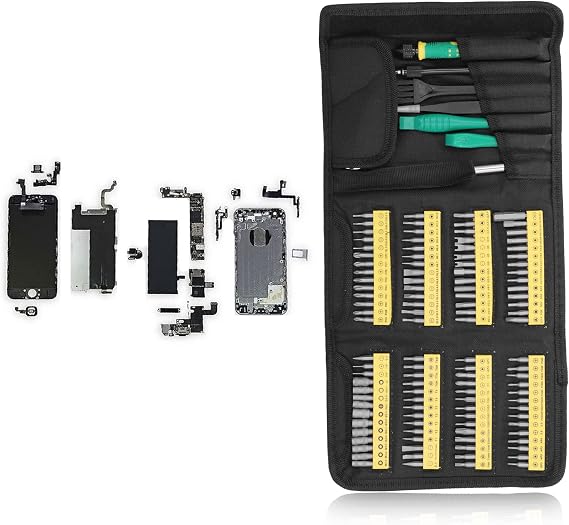 BST 117 Electronics Screwdriver Set, Professional Repair Tool Kit with 112 Bits, Telescopic Rod, Pry Bar and Tweezers, for Computer, Mobile Phone, Drone and Small Ho