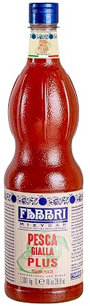 Fabbri Premium Flavoring Syrup, Peach, New Enhanced Flavor, All Natural, Made in Italy, 33.8 Ounce 1 Liter
