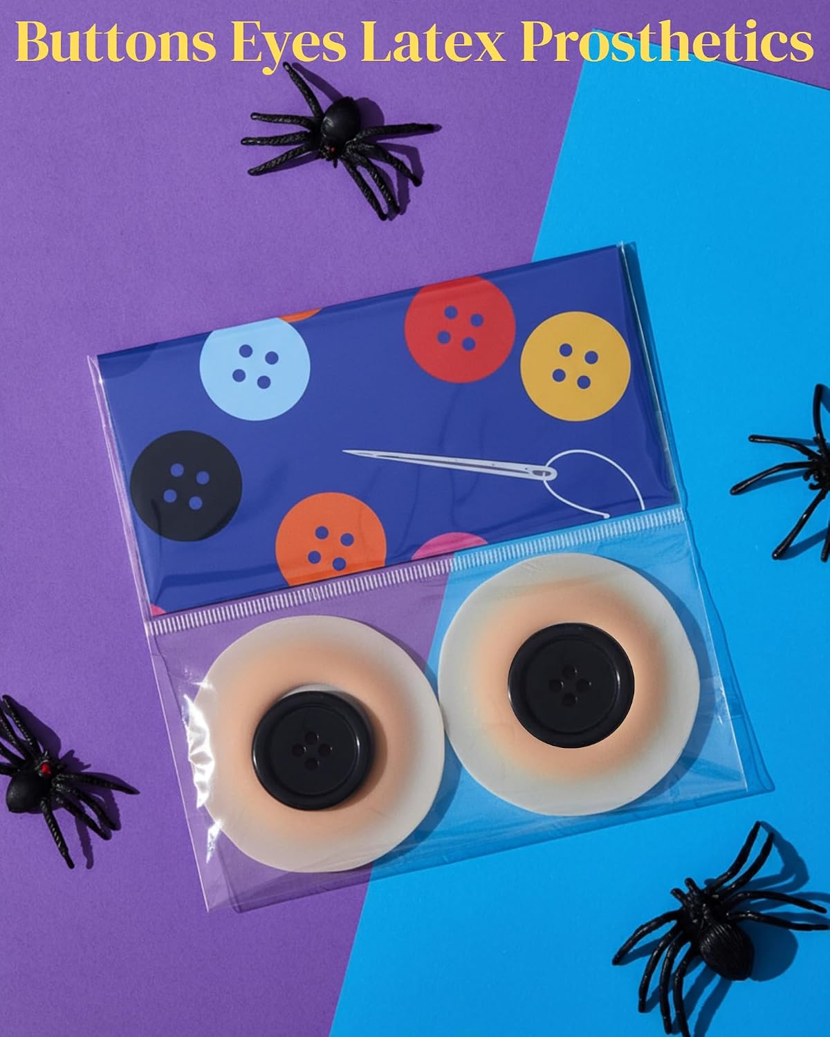Libima 2 Set Halloween Black Button Eye Latex Prosthetic Costume Accessories for Halloween Cosplay Party