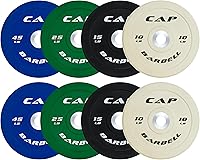 Vista 11 de CAP Barbell - Juego de discos olímpicos de goma de 2 pulgadas con soporte de 6 postes, 100-370 libras, múltiples opciones