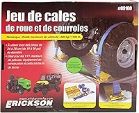 Vista 3 de Erickson Wheel Chock Tie-Down Kit, 2 in x 7.5 ft, Double Slotted E-Fitting, Fits 10 in-30 in Tires, 1500 lb Ratchet Straps - Secures ATV, UTV, SxS