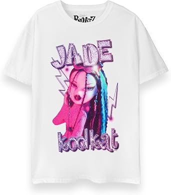 Bratz Jade Women's T-Shirt | White Short-Sleeved Graphic Tee Doll Jade Character Apparel | Trendy Fashion Top for Girls | Stylish Merchandise Gift Women & Teens