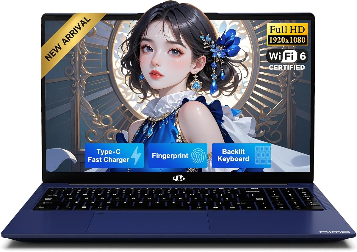 NIMO 15.6" FHD 2026 Edition AI Laptop, 16GB RAM 1TB SSD, 2-Yr Warranty | Win 11 Compuer, 65W Type-C Fast PD, Intel 4 Core(Boost 3.6GHz), Portable Thin Design for Remote Business& Daily Productivity