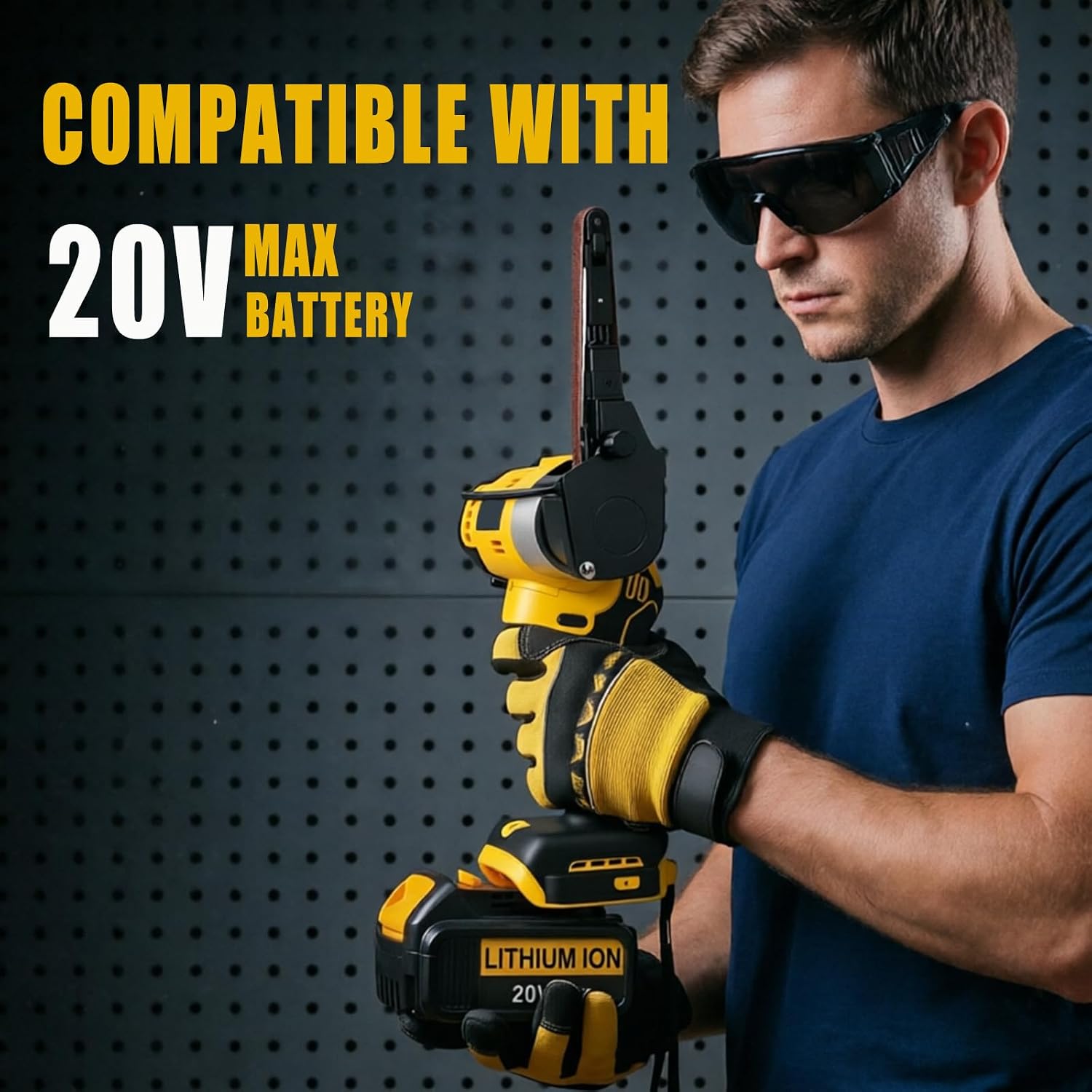 Cordless Belt Sander Compatible with Dewalt 20V Max Battery (No Battery)