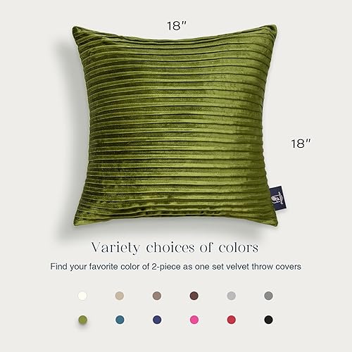 Miniatura 5 de Phantoscope Paquete de 2 fundas de almohada decorativas de terciopelo - Diseño plisado hecho a mano de terciopelo aplastado - Funda de almohada