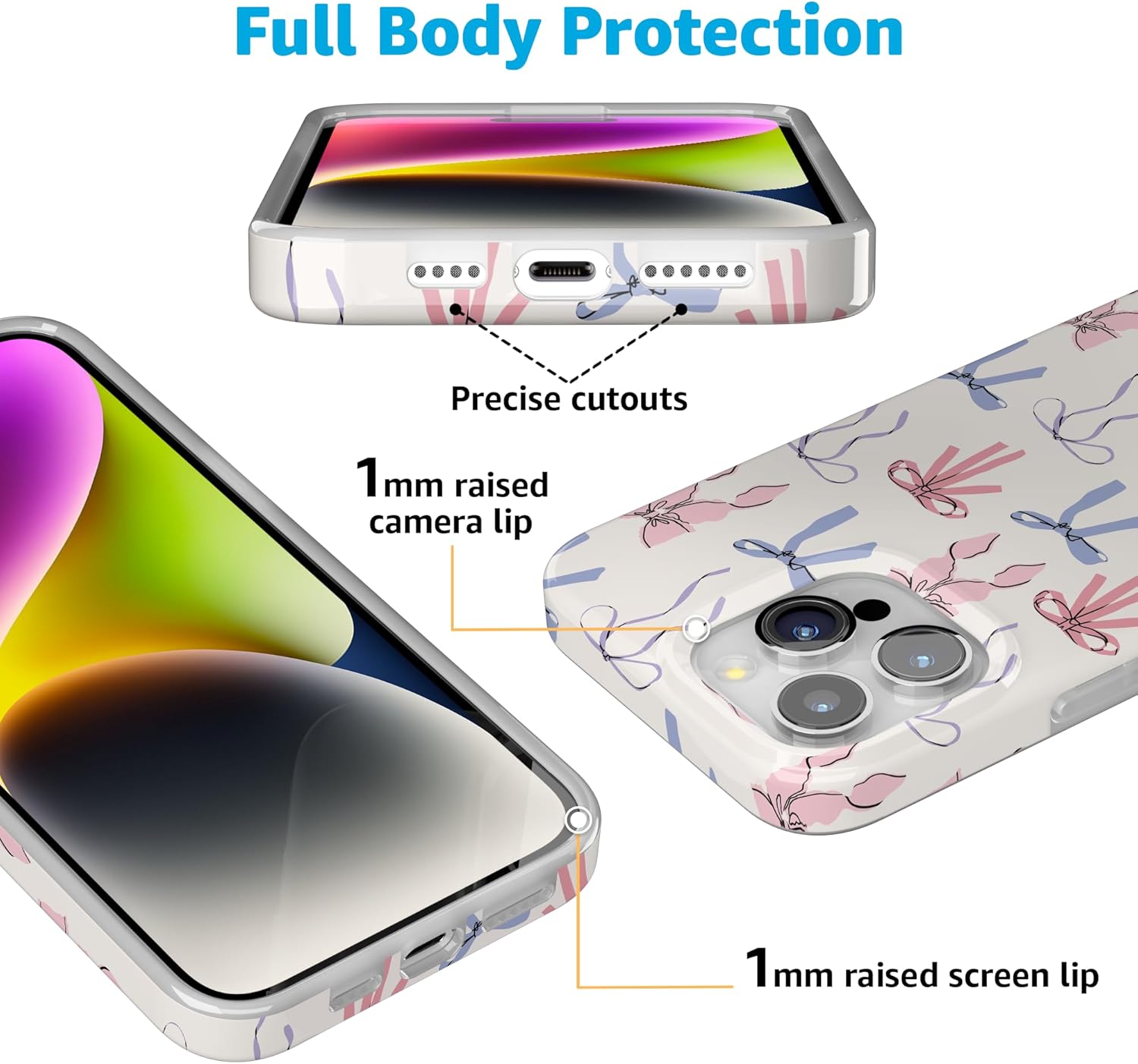 Casely iPhone 15 Pro Max Case | Coquette Girlie | Pastel Bows | Compatible with MagSafe | Classic Ultra Slim Design - Image 2