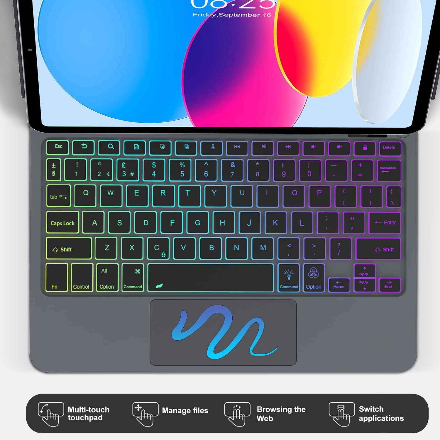 Magic Keyboard for iPad A16 11th Gen 2025/10th Gen 2022, Slim