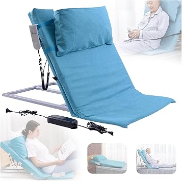Electric Bed Backrest, Pillow Lifter, Portable Adjustable Sit Up Backrest Fabric, Backrest Bed Support for Neck Head and Lumbar Support, 2-80  Angle Adjustment, Electric Lift Back Support