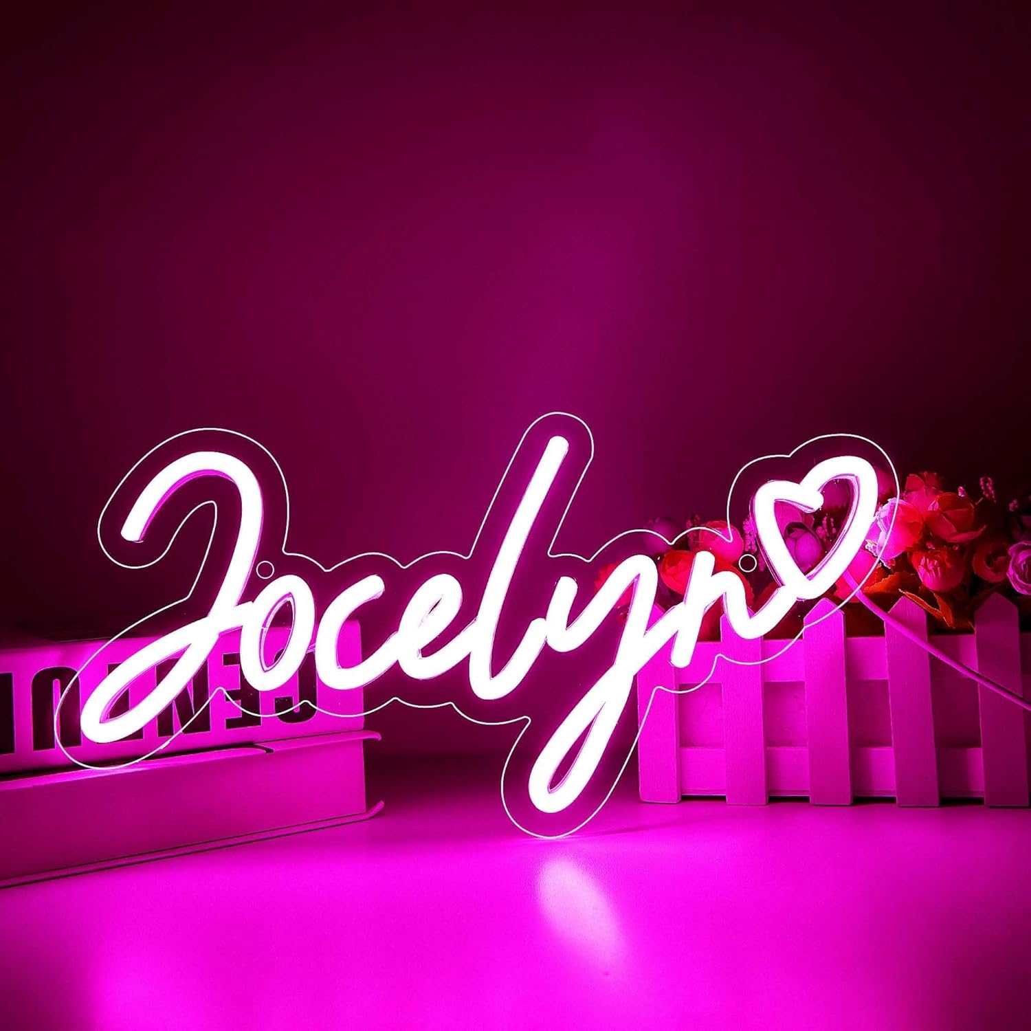 Jocelyn Name Neon Sign for Wall Decor,LED Jocelyn Name Neon Light for Kids Bedroom,Jocelyn Birthday Party Decoration,Neon Sign Customizable Choice for Girl,Size 11.8 * 7.9 inches(JTLD094)