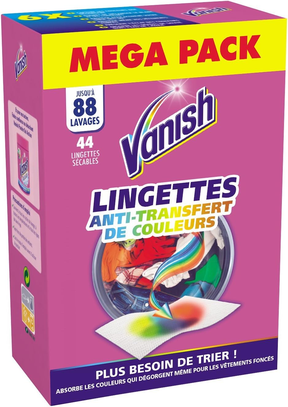 Vanish ფერის დამცავი ხელსახოცები, 44 ცალი