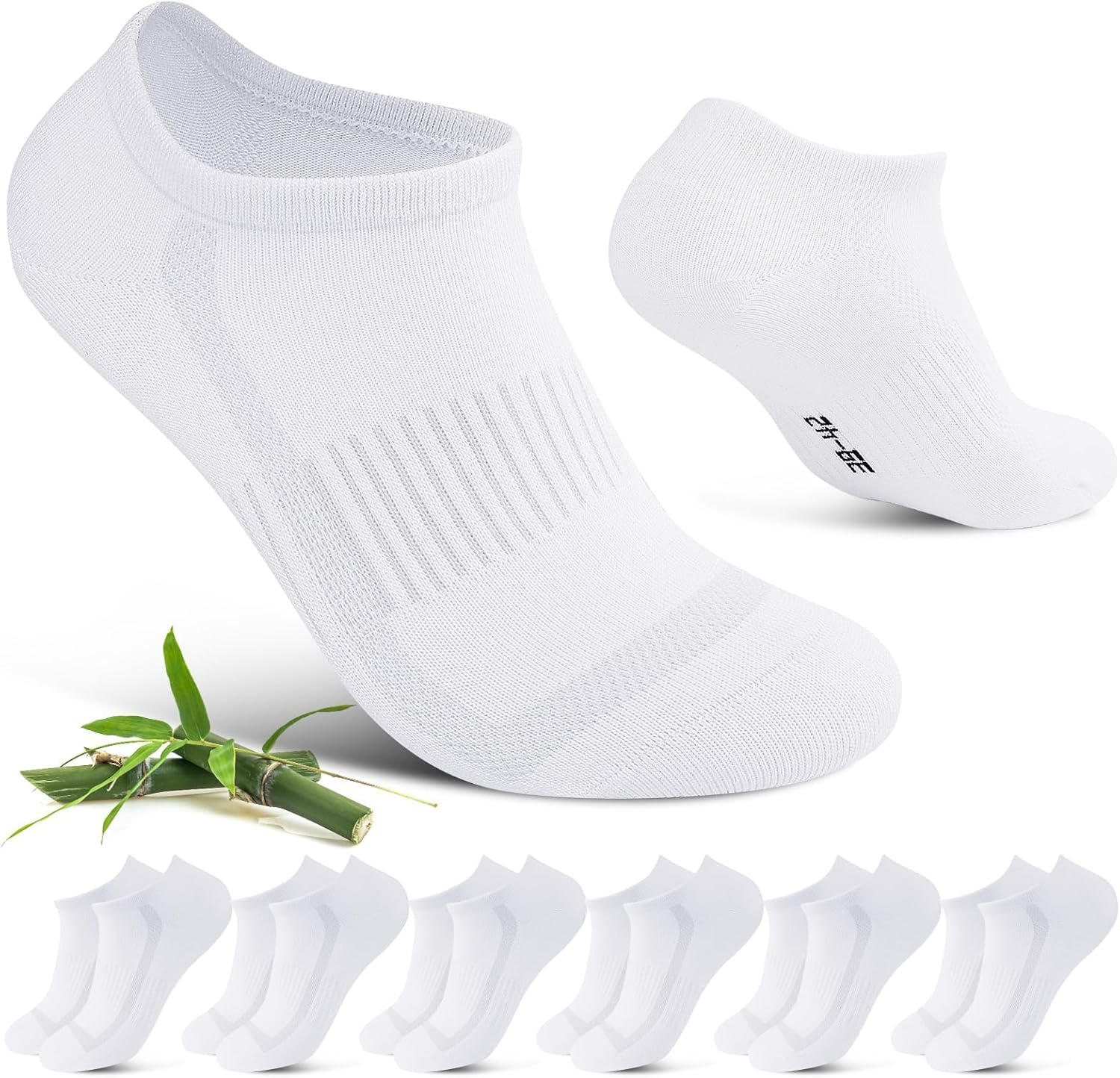 Cirorld Sneakersokken voor dames en heren, bamboesokken, ademende sneakersokken, loopsokken, katoenen sokken, korte sokken, halve sokken, 6 paar