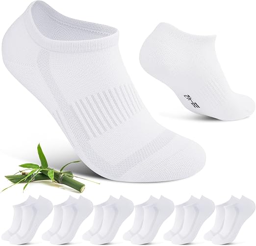 Cirorld Bambusowe skarpety do sneakersów, dla kobiet i mężczyzn, rozm. 39-42, 43-46,6 pary, oddychające, krótkie skarpety, antybakteryjne, sportowe, wchłaniają wilgoć, do biegania