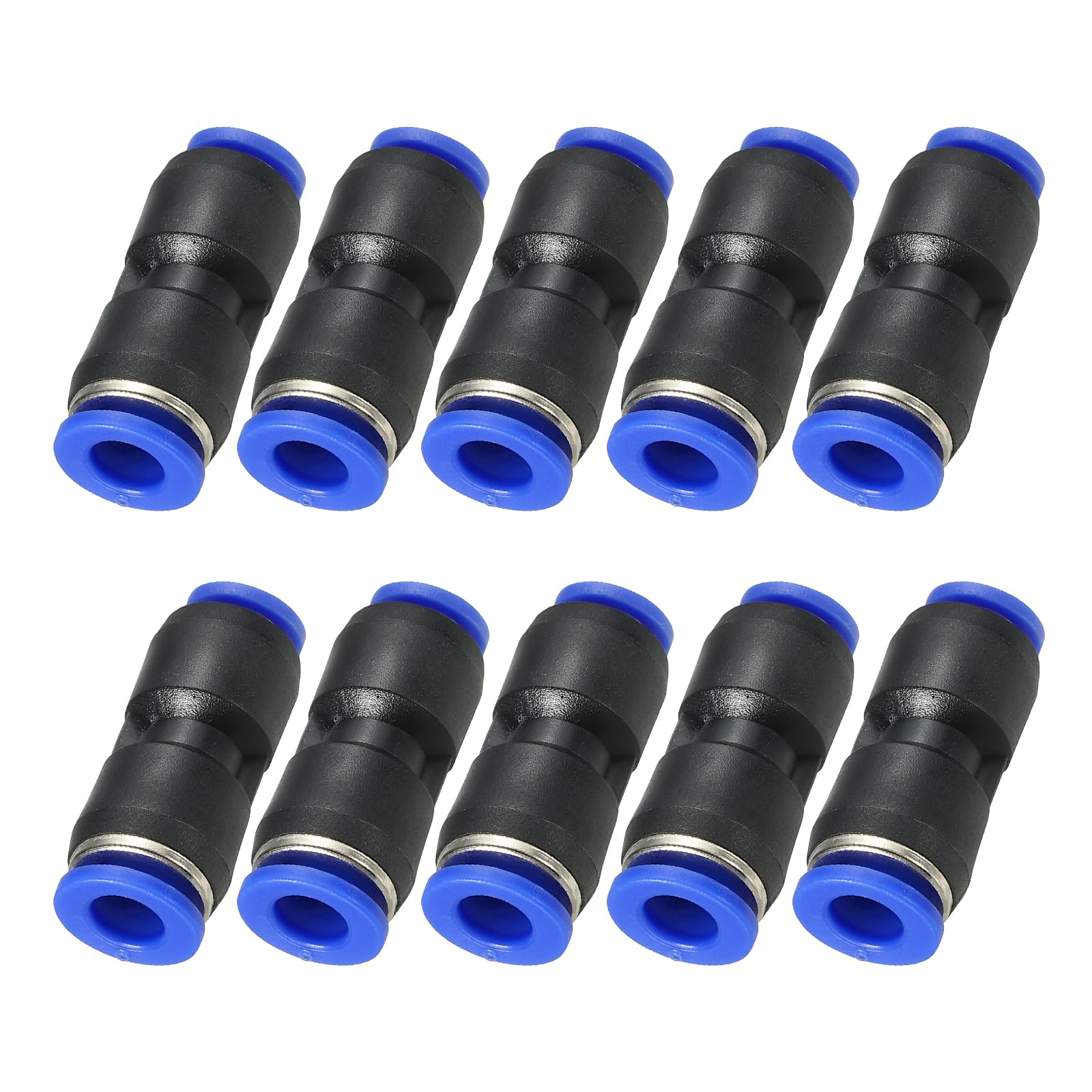 PATIKIL 4 x 6mm Push to Connect Fittings, 10Pcs Plastic Air Line Hose Fitting Quick Release Pneumatic Connectors Straight Union Two Way Coupler for