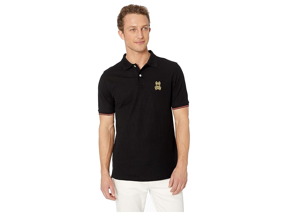 

Psycho Bunny Neon Camo Embroidery Polo (Black) Men's Clothing