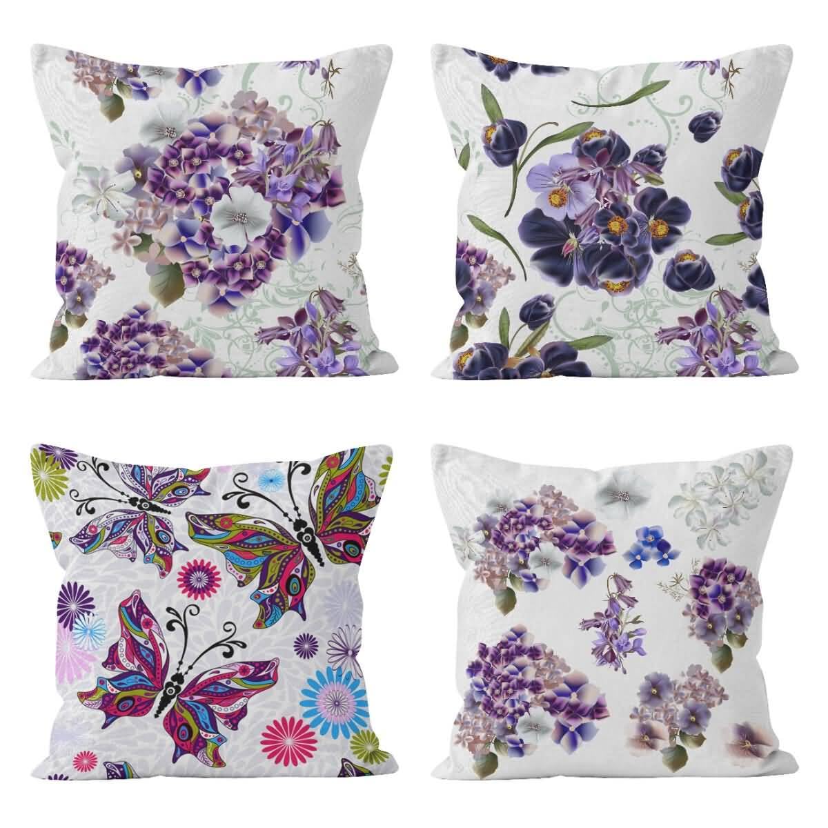 Housses de coussin 50x50cm fleurs rétro pour décorer un canapé cosy