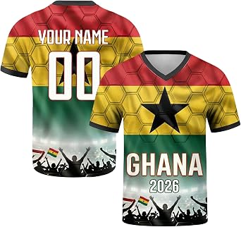 Personalised Football Shirts - World Cup Football 2026 Custom Name & Number Football Jersey, Breathable Mesh Unisex Top, 14 Sizes & 18 Country Flag Options, Perfect Fan Gift