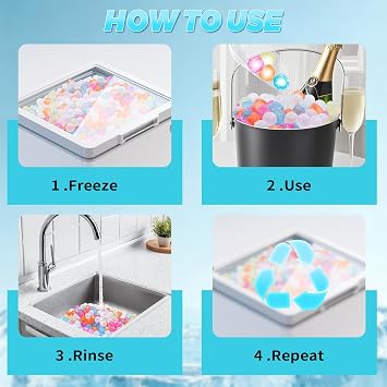 320 Pack Reusable Ice Cubes with Scoop, Refreezable Plastic Ice Cubes