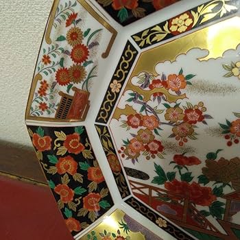 Amazon.co.jp: 有田焼 青藍窯 大正古伊万里 八角大皿 : ホーム