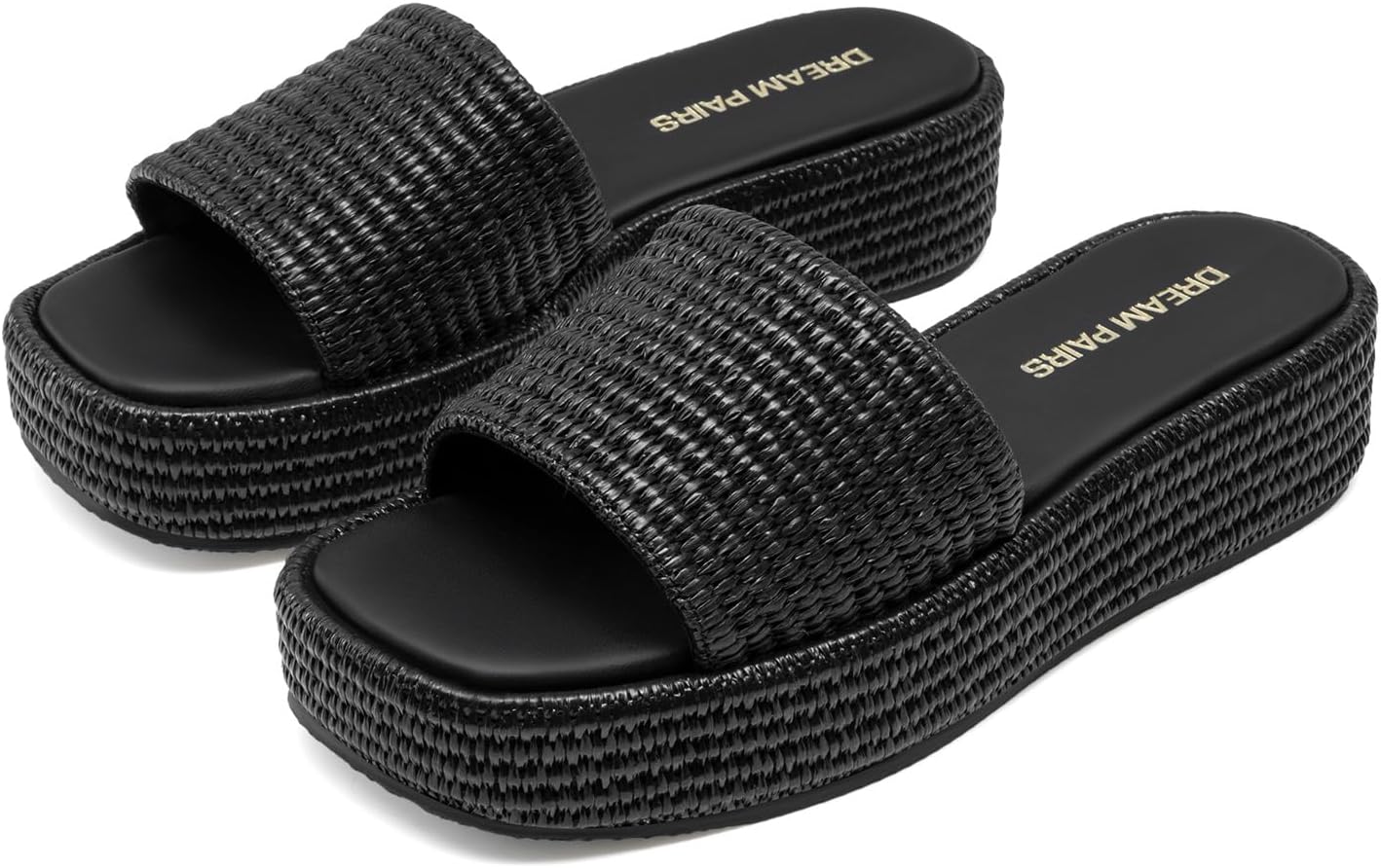 DREAM PAIRS Women Platform Slides Sandals Espadrilles Slip On Low Wedge Summer Open Toe Bohemia Dressy Beach Vacation Shoes - Image 6