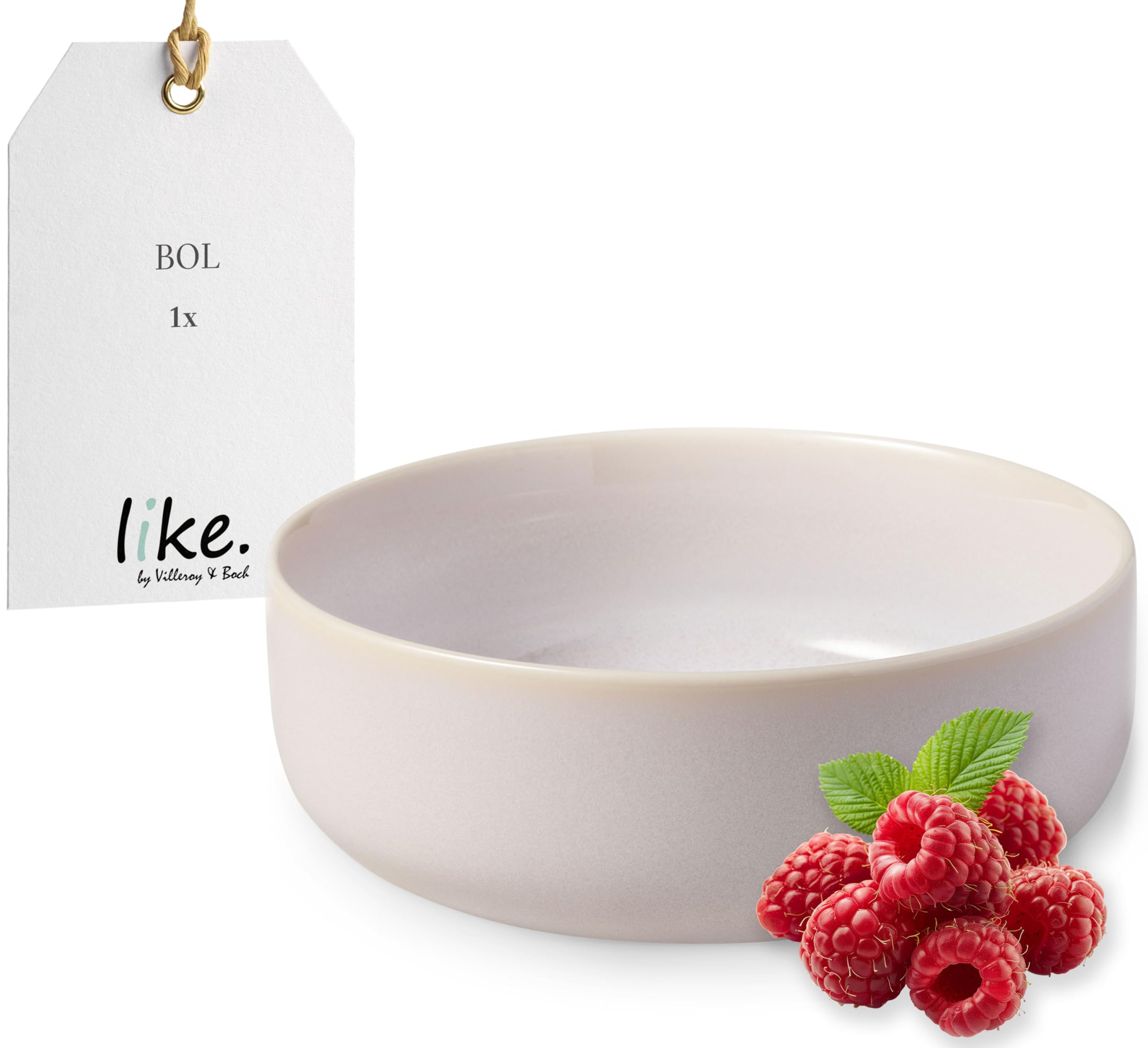 Like. by Villeroy & Boch - Crafted Cotton BOL, Premium Porcelain Bowl, Dishwasher-Safe, Microwave-Safe, for Cereal, Soup, Salad, Breakfast, Beige