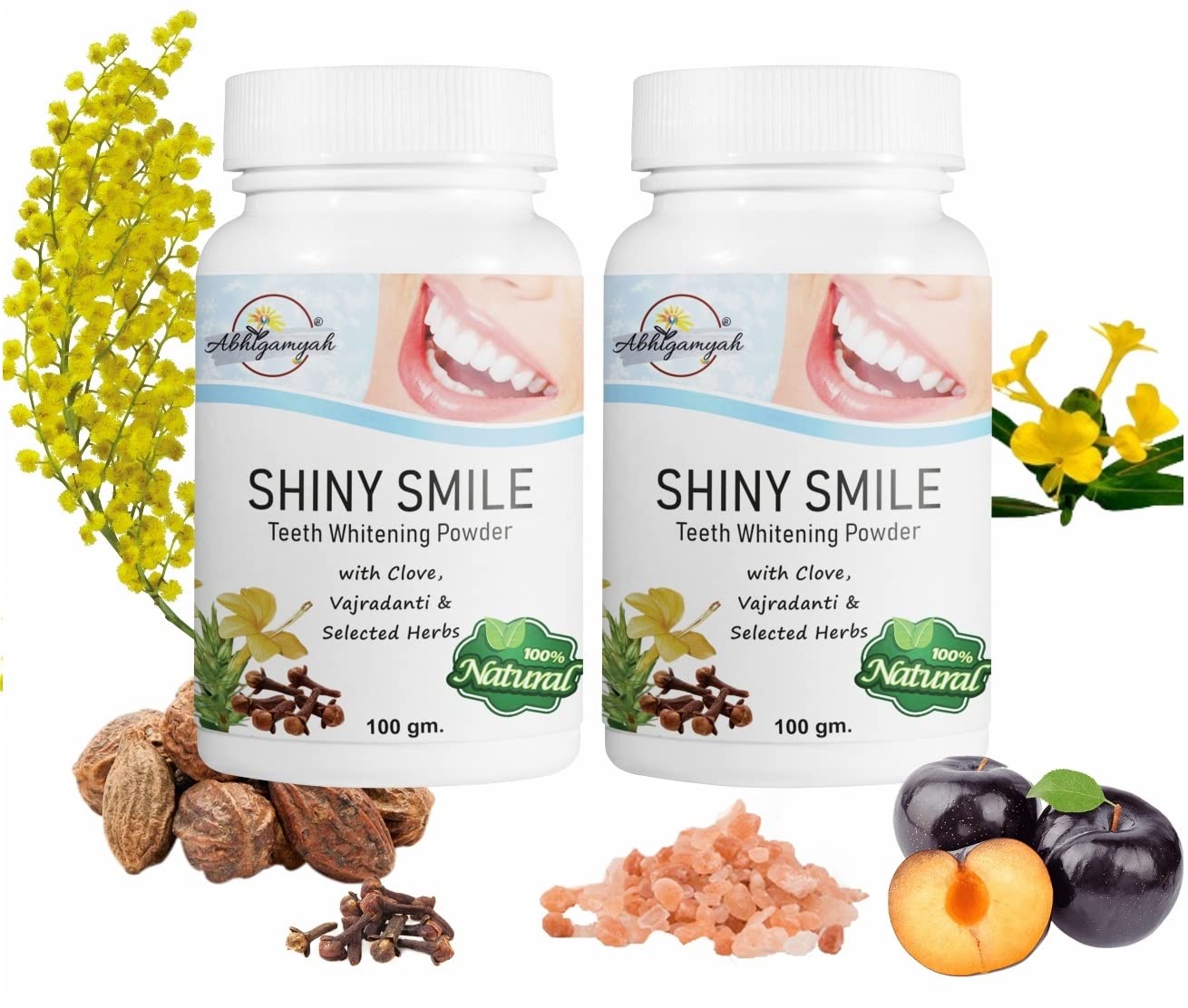 ABHIGAMYAH 100 Organic Teeth Whitening White Tooth Powder For Tobacco