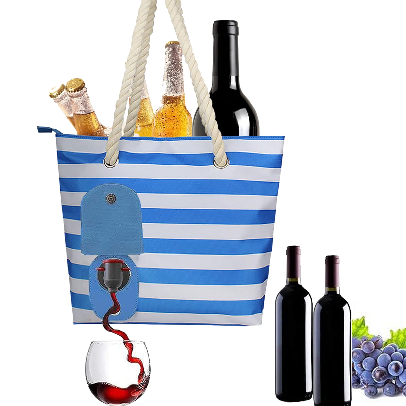 Sac à main à vin avec robinet de bière, sac à main pour homme, sac de pique-nique avec compartiment anti-fuite et isolé pour les voyages, la plage, les voyages, les pique-niques, le camping, cadeau
