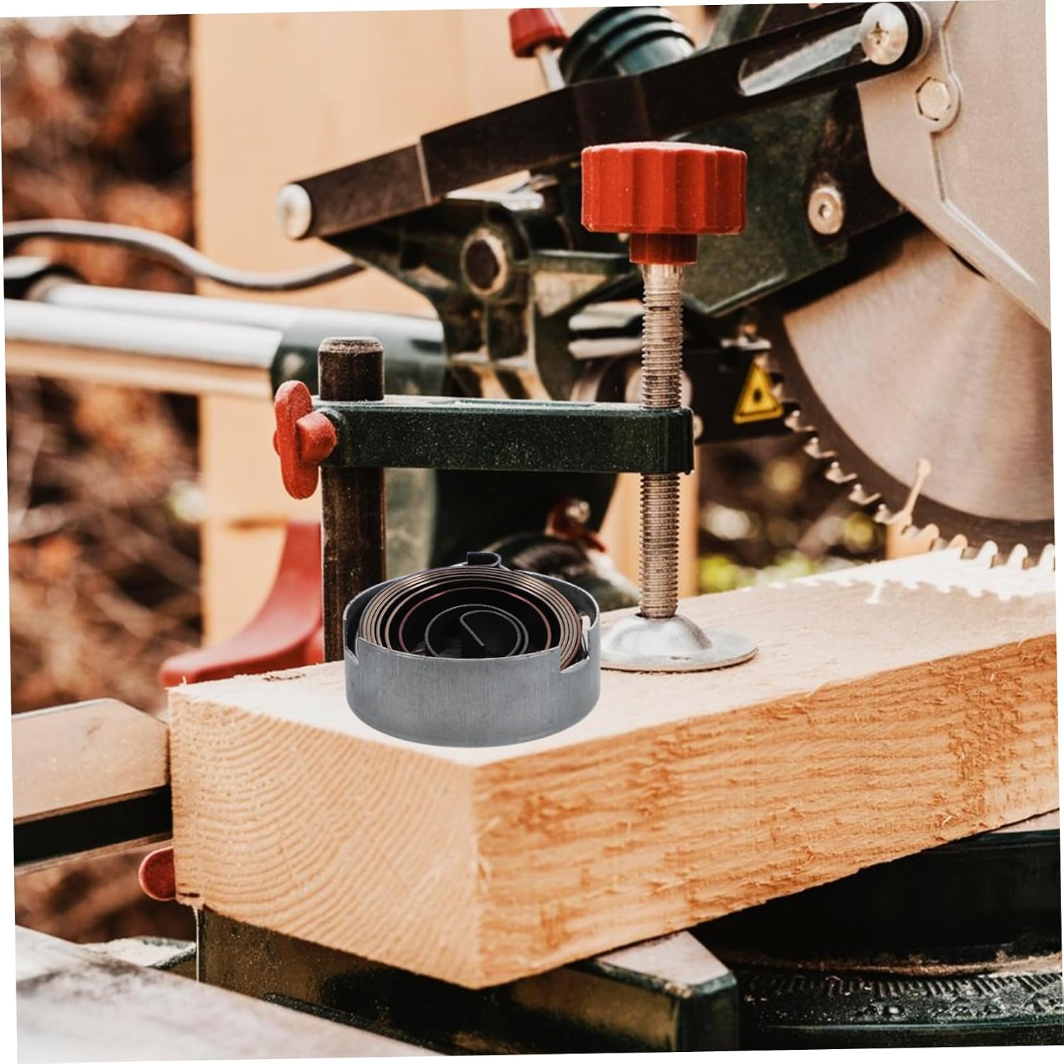 IMIKEYA Drill Press Return Spring Assembly Quill Feed Return Coil Spring Replacement with Sleeve 1.96 X 1.96 X 0.78 in Easy Install for Benchtop Drill Press