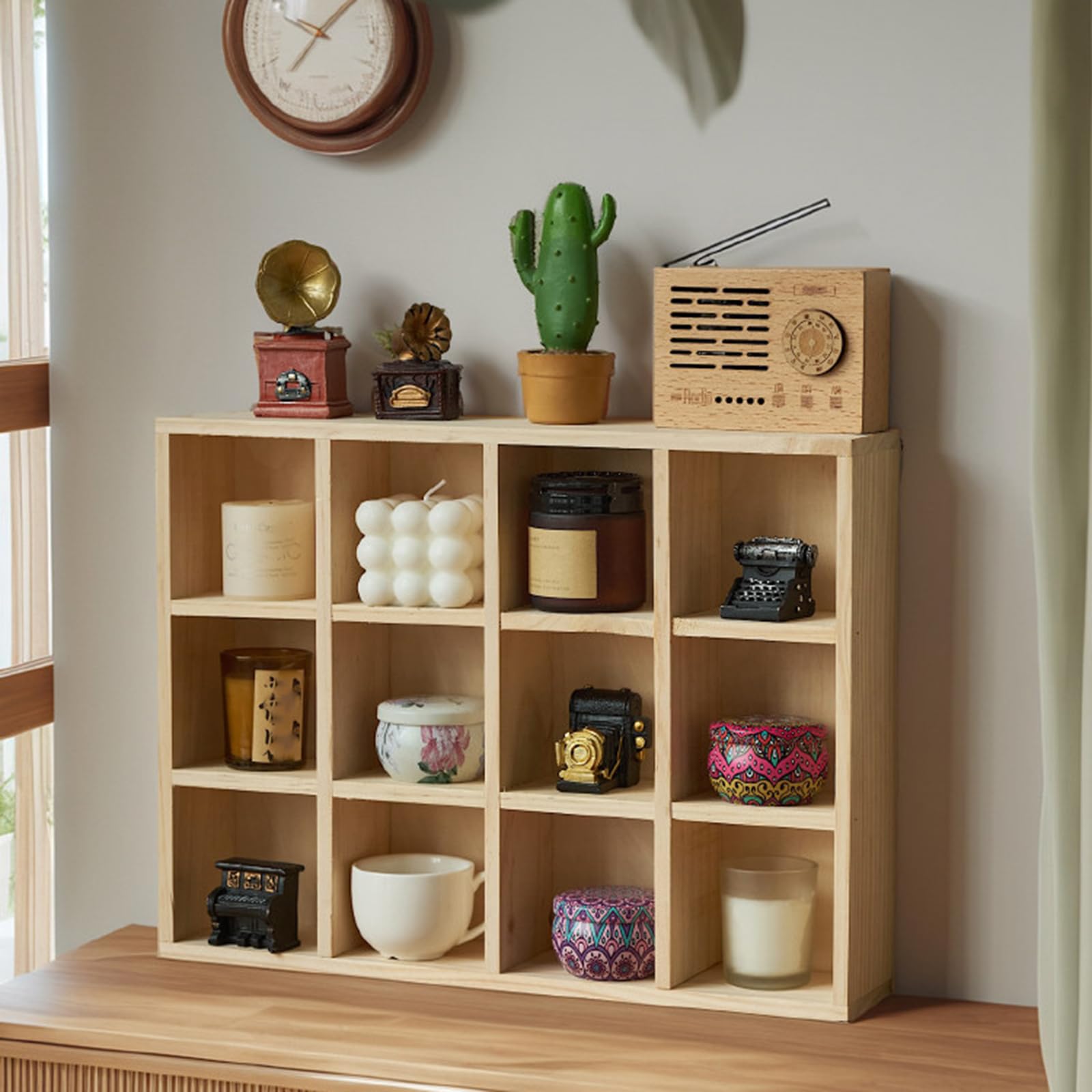 éTagèRe Murale pour Exposer des Services à Thé,éTagèRe Murale pour Mug,PréSentoir De ThéIèRe en Bois Vintage,Rangement Efficace,Facile à Placer,pour Salon,Bureau