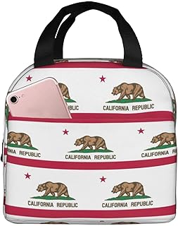 California State Flag Lightweight Lunch Bag For Men Women Small Lunchbox Good For Office Days