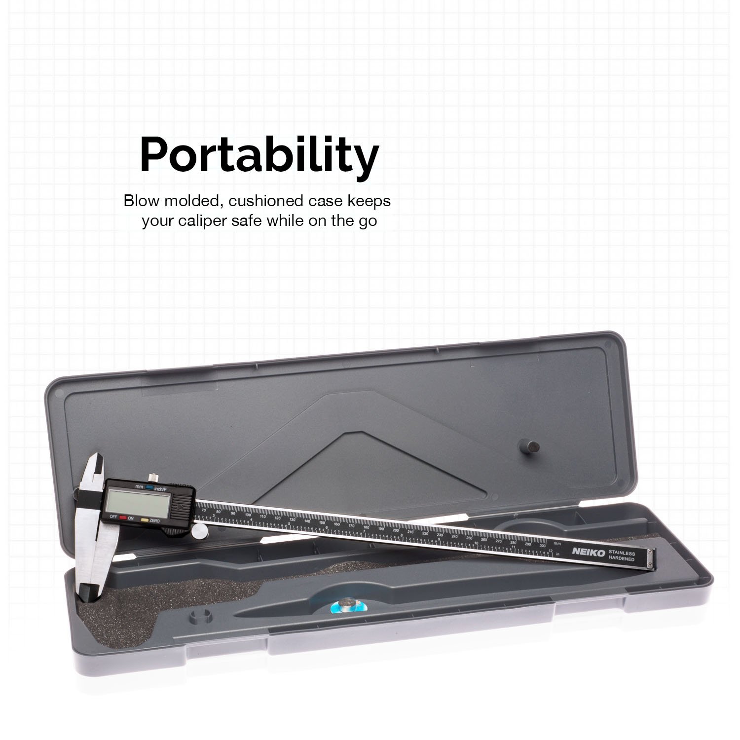 NEIKO 01409A 12” Electronic Digital Caliper | Extra Large Display | 0-12 Inches | Inch/Fractions/Millimeter Conversion | Polished Stainless Steel